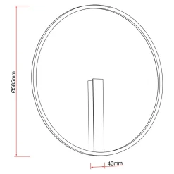 Sale Zumaline Lampa sufitowa LED czarna CORIT 58,5 cm