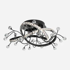 Sale Zumaline Lampa sufitowa LED czarna chrom MAIA z pilotem