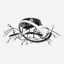 Sale Zumaline Lampa sufitowa LED czarna chrom MAIA z pilotem