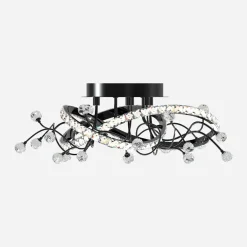 Sale Zumaline Lampa sufitowa LED czarna chrom MAIA z pilotem