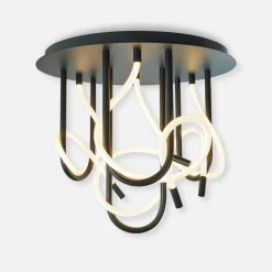 Sale Zumaline Lampa sufitowa LED czarna BALBO 50 cm