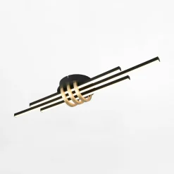 Sale inny Lampa sufitowa LED czarno-złota CINTO