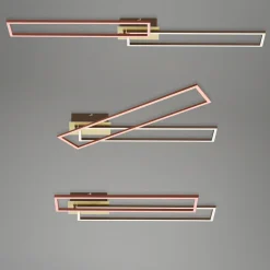 Wszystkie Lampy Sufitowe^Lampa sufitowa LED obrotowa złoto brązowa FRAME 110 cm