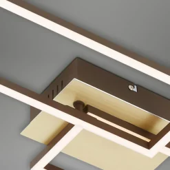 Wszystkie Lampy Sufitowe^Lampa sufitowa LED obrotowa złoto brązowa FRAME 110 cm