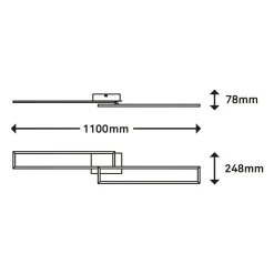 Wszystkie Lampy Sufitowe^Lampa sufitowa LED obrotowa złoto brązowa FRAME 110 cm