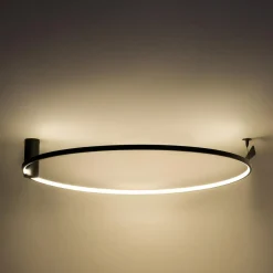 Clearance Zumaline Lampa sufitowa LED pierścieniowa czarna HORIK 90 cm