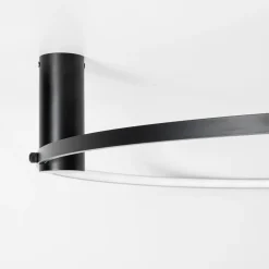 Clearance Zumaline Lampa sufitowa LED pierścieniowa czarna HORIK 90 cm