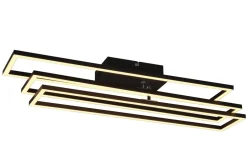 Wszystkie Lampy Sufitowe^Lampa sufitowa LED ramka czarna CORSO z pilotem