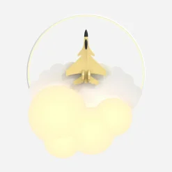 Dzieci Zumaline Lampy Wiszące I Sufitowe|Lampy Do Pokoju Dziecięcego^Lampa sufitowa LED samolot złoty FOCUS z pilotem