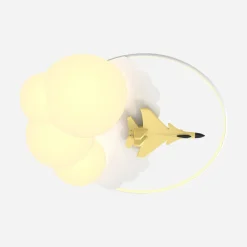 Dzieci Zumaline Lampy Wiszące I Sufitowe|Lampy Do Pokoju Dziecięcego^Lampa sufitowa LED samolot złoty FOCUS z pilotem