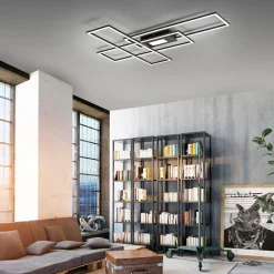 Outlet Paul Neuhaus Lampa sufitowa LED 45W czarna ASMIN z pilotem