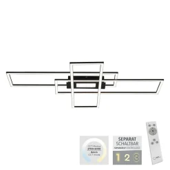 Outlet Paul Neuhaus Lampa sufitowa LED 45W czarna ASMIN z pilotem