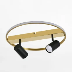 Zumaline Wszystkie Lampy Sufitowe^Lampa sufitowa LED 12W 2xGU10 czarno-złoty VIENNA