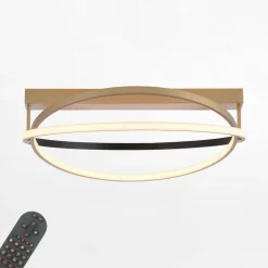 Paul Neuhaus Wszystkie Lampy Sufitowe^Lampa sufitowa LED Wi-Fi czarno-złota Q-BELUGA z pilotem