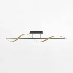 Paul Neuhaus Wszystkie Lampy Sufitowe^Lampa sufitowa LED Wi-Fi czarno-złota Q-SWING z pilotem