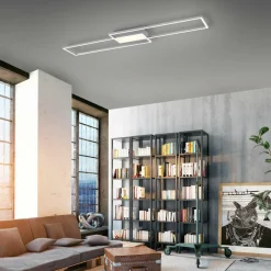 Paul Neuhaus Wszystkie Lampy Sufitowe^Lampa sufitowa LED z pilotem srebrna ASMIN