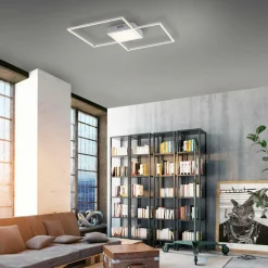 Paul Neuhaus Wszystkie Lampy Sufitowe^Lampa sufitowa LED z pilotem srebrna ASMIN