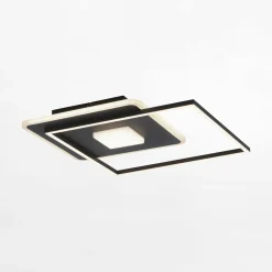 Paul Neuhaus Wszystkie Lampy Sufitowe^Lampa sufitowa LED z ramką kwadratowa czarna DOMINO