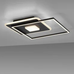Paul Neuhaus Wszystkie Lampy Sufitowe^Lampa sufitowa LED z ramką kwadratowa czarna DOMINO