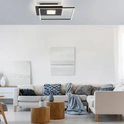 Paul Neuhaus Wszystkie Lampy Sufitowe^Lampa sufitowa LED z ramką kwadratowa czarna DOMINO