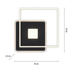 Paul Neuhaus Wszystkie Lampy Sufitowe^Lampa sufitowa LED z ramką kwadratowa czarna DOMINO