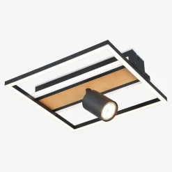 Zumaline Wszystkie Lampy Sufitowe^Lampa sufitowa LED z reflektorem geometryczna drewno KORDA