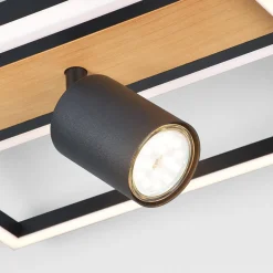 Zumaline Wszystkie Lampy Sufitowe^Lampa sufitowa LED z reflektorem geometryczna drewno KORDA