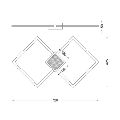 Sale Zumaline Lampa sufitowa LED złota HEX 72 cm
