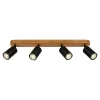 Online Lampa sufitowa listwa drewniana podstawa czarna VINTAGE IV