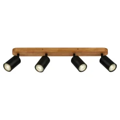 Online Lampa sufitowa listwa drewniana podstawa czarna VINTAGE IV