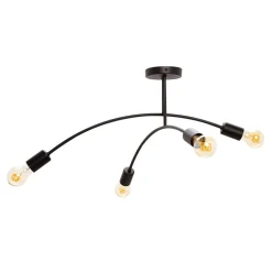 Discount domiluce Lampa sufitowa loftowa czarna KORTE 4
