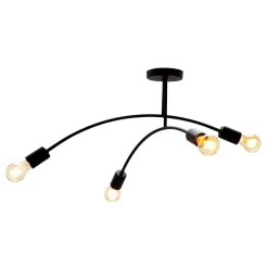 Discount domiluce Lampa sufitowa loftowa czarna KORTE 4