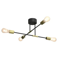 Clearance Luminex Lampa sufitowa loftowa czarno-złota FLAME