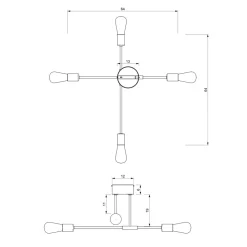 Clearance Luminex Lampa sufitowa loftowa czarno-złota FLAME