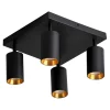 Best Lampa sufitowa 4-punktowa czarno-złota MARIBEL IV