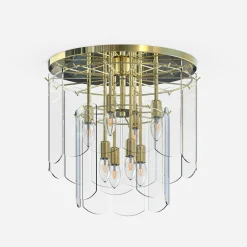 Best Zumaline Lampa sufitowa transparentne szkło złota NIRA φ43 cm