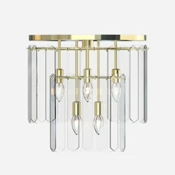 Best Zumaline Lampa sufitowa transparentne szkło złota NIRA φ43 cm