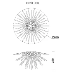 Zumaline Lampa sufitowa URCHIN C0491-06B-F7DY