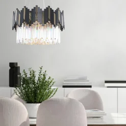 Best Zumaline Lampa wiszaca glamour czarno-złota ROTTA