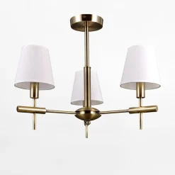 Outlet inny Lampa wisząca 3 abażury biało-złota BALTER
