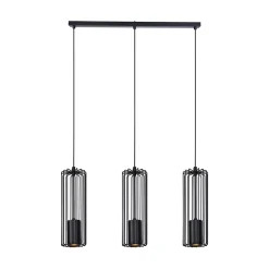 inny Lampy Wiszące^Lampa wisząca 3 klosze listwa czarna FALCON