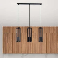 inny Lampy Wiszące^Lampa wisząca 3 klosze listwa czarna FALCON