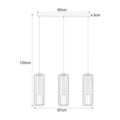 inny Lampy Wiszące^Lampa wisząca 3 klosze listwa czarna FALCON