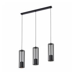 inny Lampy Wiszące^Lampa wisząca 3 klosze listwa czarna FALCON