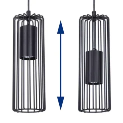 inny Lampy Wiszące^Lampa wisząca 3 klosze listwa czarna FALCON