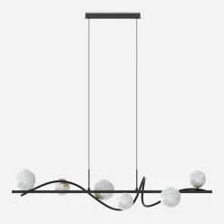 Discount Zumaline Lampa wisząca 6 kloszy kule czarno-złota NISYRO