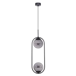 inny Lampy Wiszące^Lampa wisząca 2 kule czarna DAVOS