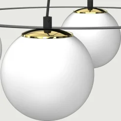 Sale Luminex Lampa wisząca 4 kule czarno-złota BALLO IV