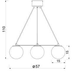 Sale Luminex Lampa wisząca 4 kule czarno-złota BALLO IV