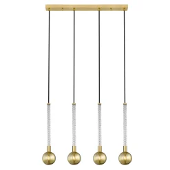 Discount Zumaline Lampa wisząca 4 kule listwa złota MIDA